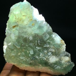 195g Natural Translucent Green Trapezoidal Fluorite Crystal Mineral Specimen 2