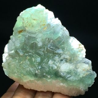 195g Natural Translucent Green Trapezoidal Fluorite Crystal Mineral Specimen 3