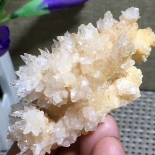 Rare NATURAL Cubic white yellow calcite Quartz Crystal Mineral Specimen k1120 3