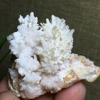 Rare Natural Cubic White Calcite Quartz Crystal Mineral Specimen Healing K995