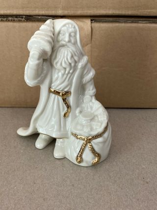 Lenox White Porcelain Old World Santa 24 Kt Gold Accent Christmas Figurine