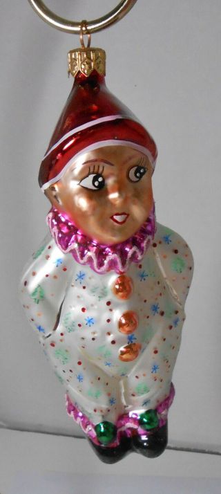 Christopher Radko Clown W Red Hat Christmas Ornament