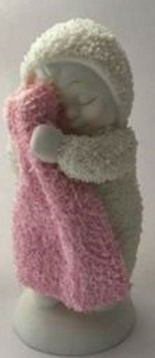 Department 56 Snowbabies - 2004 " Love Is A Baby Girl " Holding Pinkish Blanket