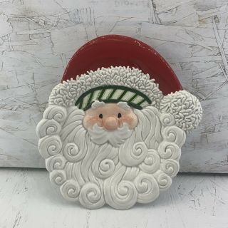 Fitz And Floyd Stocking Stuffers Santa Canape Plate 9 X 7 - 1/2 " 20 - 1349