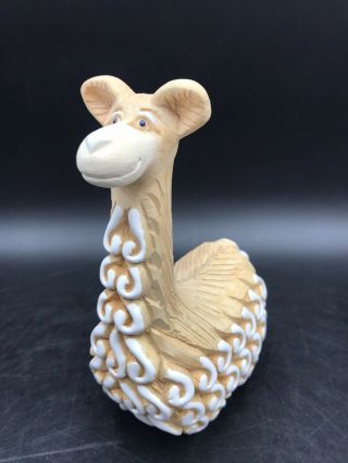 Vintage Artesania Rinconada Mama Llama Hand Carved Clay Figurine