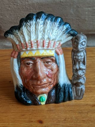 Royal Doulton Character Toby Jug North American Indian D6614 Small A,  No Box