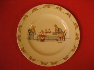 Vintage Royal Doulton Bunnykins Plate Barbara Vernon 7.  75 Inches Across