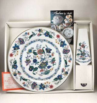 Andrea By Sadek India Garden Porcelain Cake Plate & Server 9043