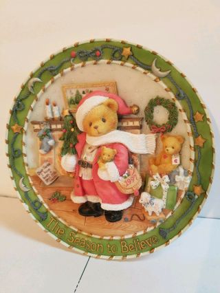 Cherished Teddies Christmas Collector Plate 1997 Teddy Bear Santa