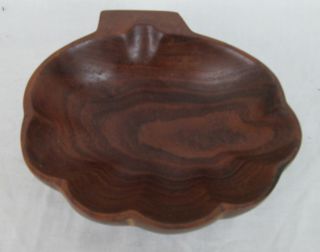 Vintage Caribbean Hand Craft Mahogany Wood Handmade Haiti Snack Nut Serving Bowl