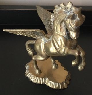 Vintage Solid Brass Pegasus Winged Horse Figurine 8 "