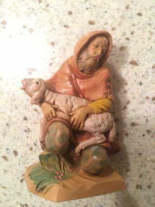 1993 Roman Fontanini Depose Italy Nativity Set Figure 143 Shepherd Jeremiah Lamb