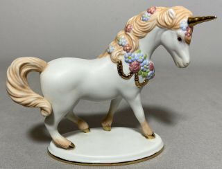 Vintage 1991 The Franklin Porcelain Unicorn Figurine Euc