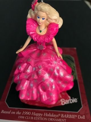Vintage Hallmark Keepsake Ornament Happy Holiday Barbie Collector Series 3