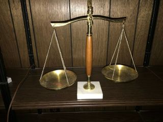 Vintage Collectible Balance Scale of Justice Marble Base Decorative Scale 2