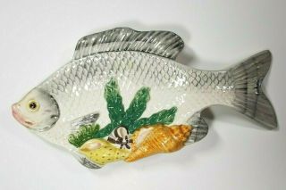 Fitz & Floyd 1992 Fish Market 9 " Canape Plate Spoon Rest - Hard To Find