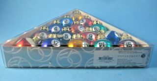 Dept.  56 Mini Glass Pool Ball Ornaments Complete Set 2