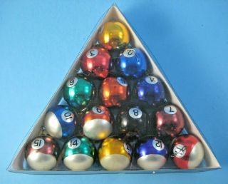 Dept.  56 Mini Glass Pool Ball Ornaments Complete Set 3