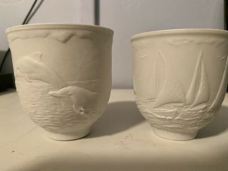 Lladro Collectors Society Dolphins Play Sailing The Seas Cup Votive Holders 2