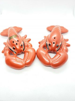 Vintage Lobster Crawfish Salt And Pepper Shakers Set Japan Lousiana Souvenir
