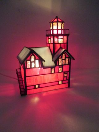 Century Lights " Big Red - Holland " Michigan Stained Glass Light -