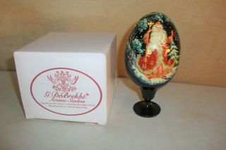 G.  Debrekht Artistic Studios Decorative Christmas Santa Egg With Stand