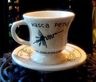Nasca Peru Cup Mug And Saucer Nazca Lines Tea Coffee Hummingbird Boho Kitsch