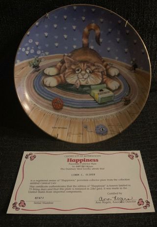Danbury Comical Cats Collector Plate Happiness Gary Patterson 1996 W/ C.  O.  A