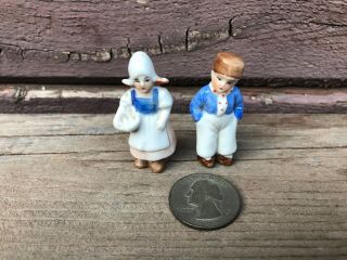 Antique Miniature Dutch Boy & Girl Figurines Made In Germany 1 3/4 "