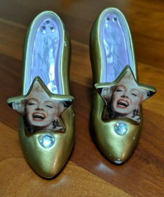 2000 The Estate Of Marilyn Monroe Salt And Pepper Shakers - Gold High Heel Shoes
