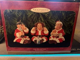 1999 Hallmark Keepsake Christmas Ornament Larry Moe And Curly The Three Stooges
