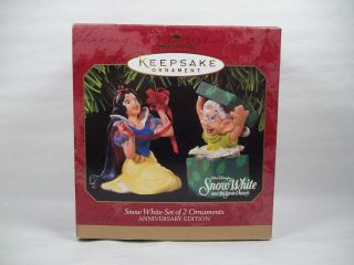Hallmark 1997 Snow White And Dopey Set Of 2 Ornaments Disney