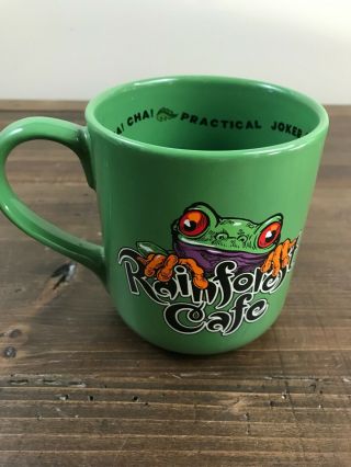 Vintage Rainforest Cafe Large Green Frog Tea Coffee Mug 1999 Rio Cha Cha