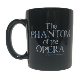 Vtg Phantom Of The Opera Black Mug Heat Causes Color Change 1986 Mask Coffee Cup