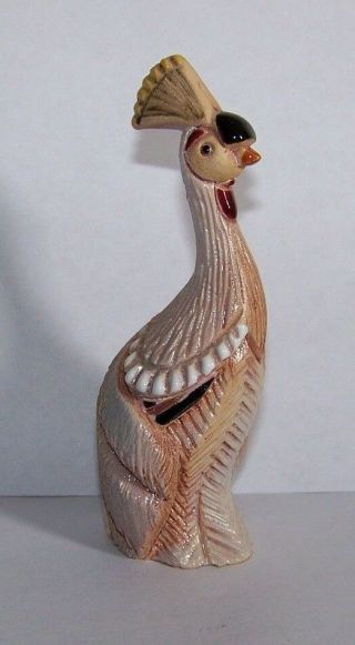 Artesania Rinconada Uruguay Peacock Bird 4 " Art Pottery Figurine