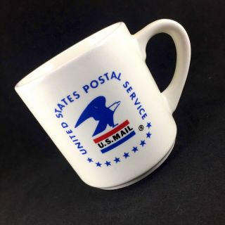 Vtg Usps Us Mail Postal Service Ceramic Mug Coffee Cup Attendence Award Old Logo