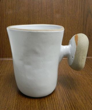 Rare Handcrafted Vance Kitira Homestead Mug Knob Handle 16 Ounce White Organic