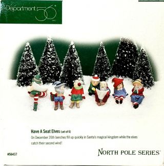 Dept 56 North Pole Series Have A Seat Elves Set Of 7 56437