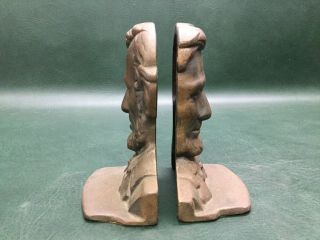 Vintage Cast Iron Bookends Abraham Lincoln President Bust Sculpture no.  122 2