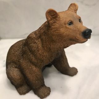 Vintage 1988 Castagna Sculpture Sitting Brown Bear 4” Figurine Made In Italy