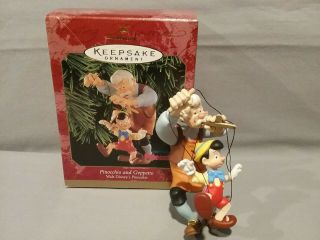Vintage Hallmark Keepsake Christmas Ornament Disney " Pinocchio & Geppetto " 1999