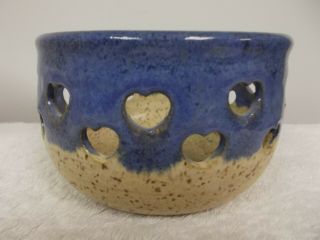 Ooak Handmade Pottery Bowl Dish With Heart Cutouts Orchid Planter Pot