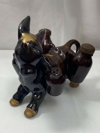 Vintage Donkey Mule Saddlebag Oil Vinegar Salt & Pepper Shaker Set Ceramic Japan