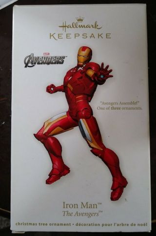 2012 Iron Man Hallmark Ornament Marvel The Avengers With Base