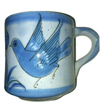 El Palomar Coffee Mug Mexico Pottery Blue Bird Signed Ken Edwards