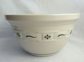 Longaberger Pottery Large Mixing Bowl Woven Traditions Classic Green On Ivory