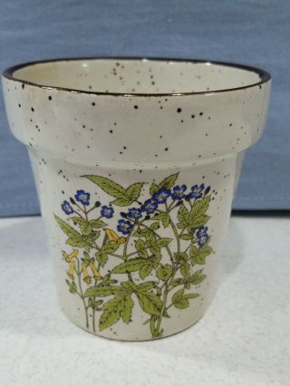 Vintage Small Art Pottery Planter Flower Pot Floral Made In Japan 3 "