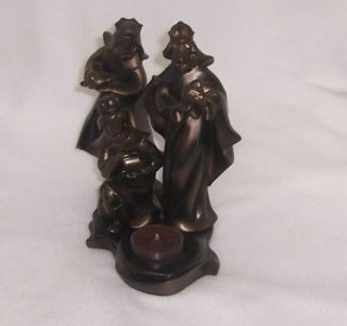 PartyLite Holy Night Three Kings Tealight Holder Antiqued Bronze Finish Elegant 2