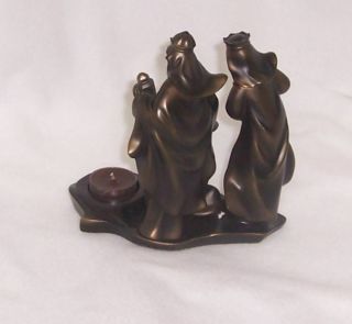 PartyLite Holy Night Three Kings Tealight Holder Antiqued Bronze Finish Elegant 3