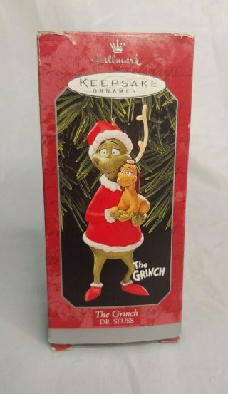 Vtg Dr.  Suess The Grinch Christmas Ornament Max Dog Hallmark Collectible 1998